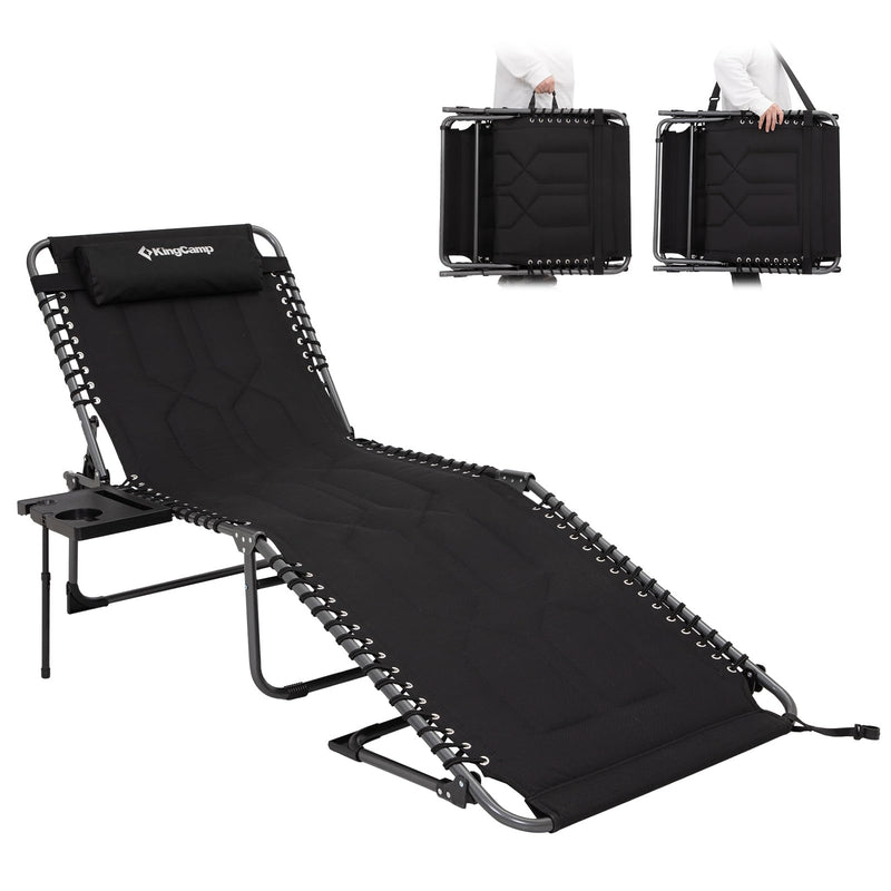 Load image into Gallery viewer, KingCamp Oversize Padded 5 Position Adjustable Sun Lounger Folding Chaise Lounge Chair