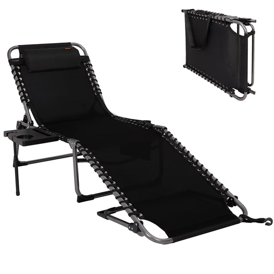 KingCamp Cool Lounge Chair Plus Textilene Lounge Chair with Side Table