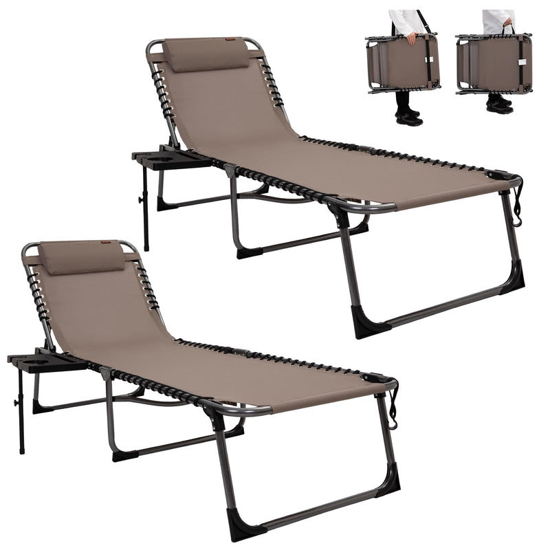 Load image into Gallery viewer, KingCamp Cool Lounge Chair Plus Textilene Lounge Chair with Side Table