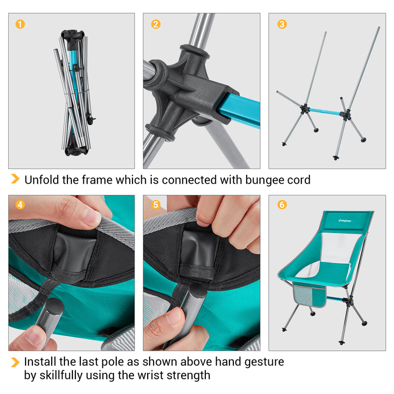 Load image into Gallery viewer, KingCamp Ultralight Highback Camping Chair