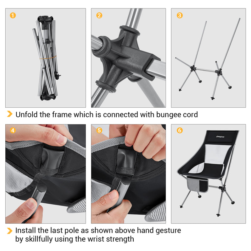 Load image into Gallery viewer, KingCamp Ultralight Highback Camping Chair