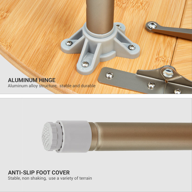 Load image into Gallery viewer, ATEPA Round Bamboo Table Three-Fold