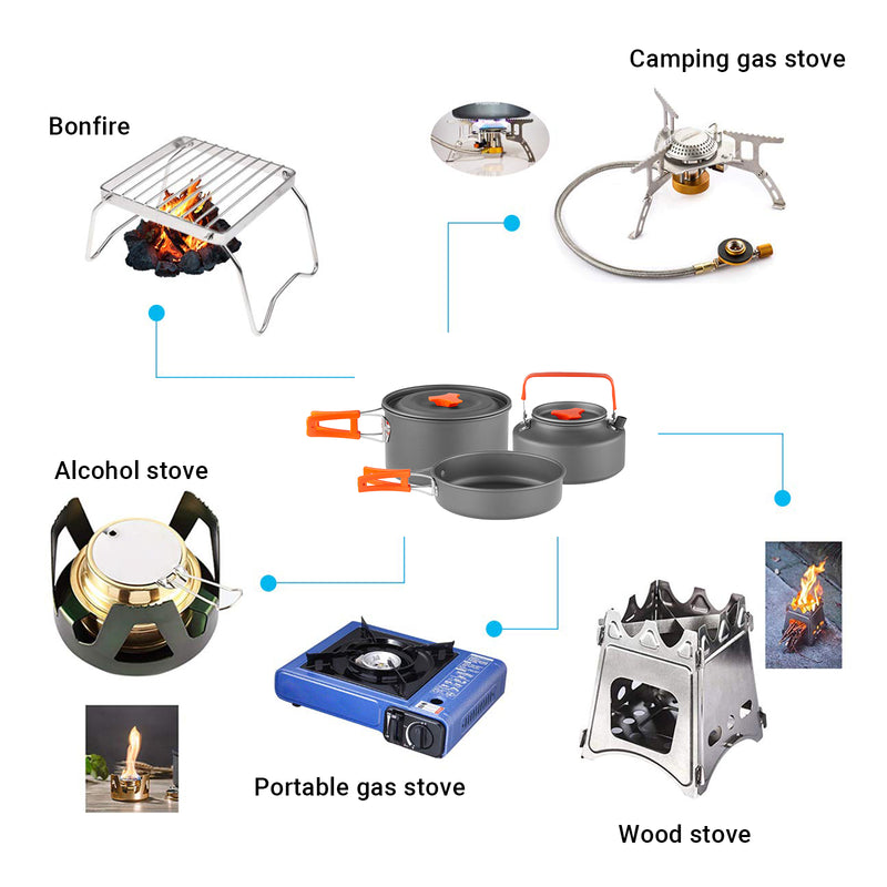 Load image into Gallery viewer, YETO Camping Cookware