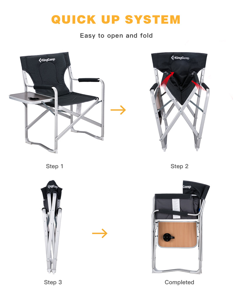 Laden Sie das Bild in Galerie -Viewer, KingCamp Foldable Director's Chair with Padded Armrest and Back