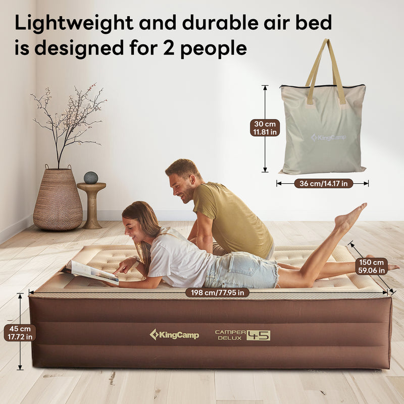 Load image into Gallery viewer, KingCamp CAMPER DELUX 45 Queen Inflatable Mattress Built in Automatic Pump