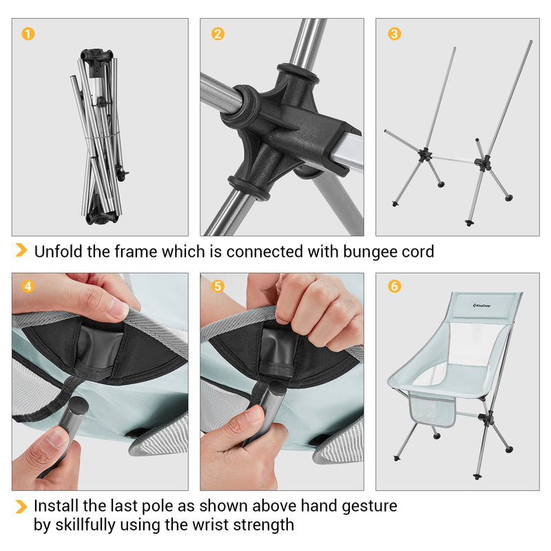 Load image into Gallery viewer, KingCamp Ultralight Highback Camping Chair
