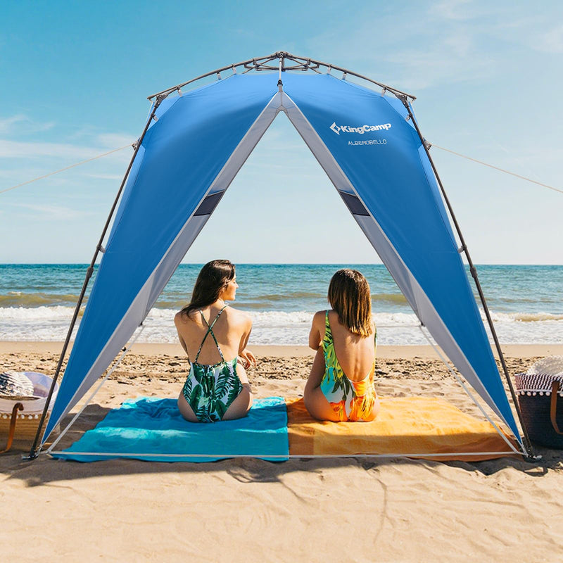 Load image into Gallery viewer, KingCamp Pop Up Canopy, Beach Tent for 6-8 Person 7.9' x 7.9' Outdoor Sun Shade with Detachable Sunshade for Camping, Beach, Garden & Backyard