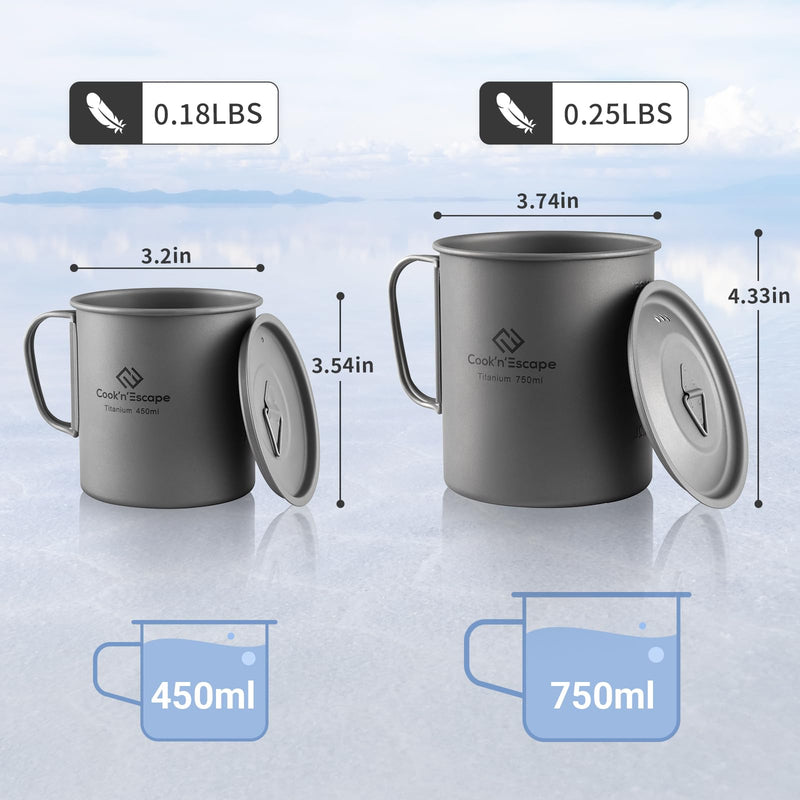 Load image into Gallery viewer, Cook'n'Escape 450ML & 750ML Titanium Cup