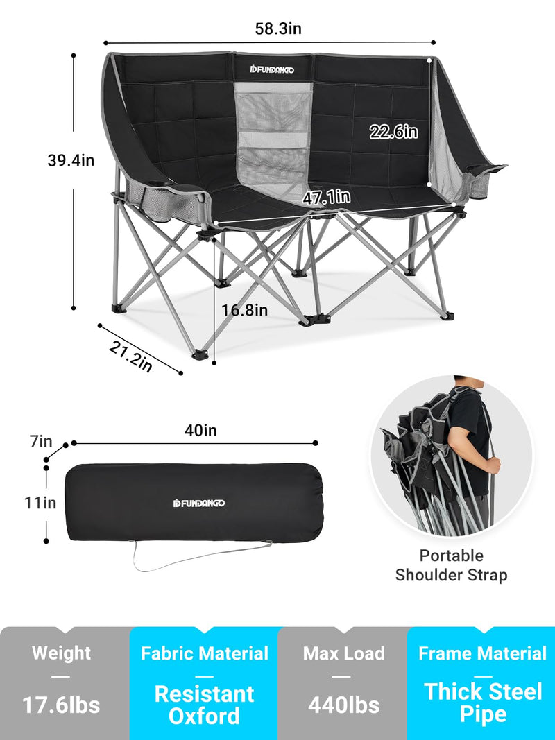 Load image into Gallery viewer, FUNDANGO Double Sofa Chair Loveseat Camping Chairs