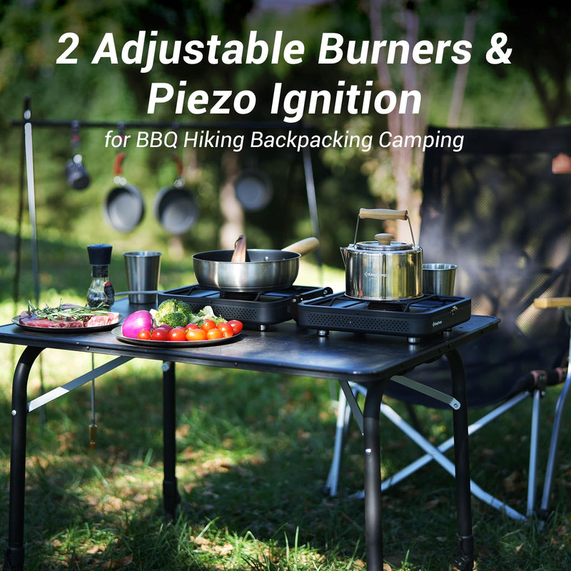 Load image into Gallery viewer, KingCamp Portable 2-Burner Camping Stove