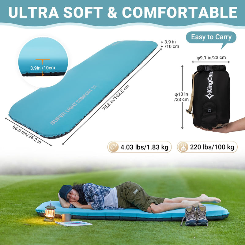 Load image into Gallery viewer, KingCamp Dual-Layer Memory Foam & Air Pad Sleeping Mat