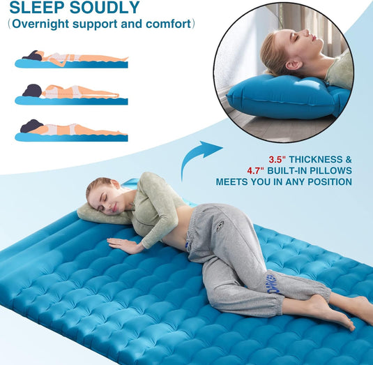 Double Sleeping Pad With Built-In Pillow