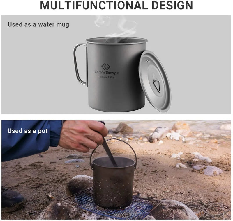 Cargue la imagen en el visor de la galería, Cook'n'Escape 750ml Titanium Cup