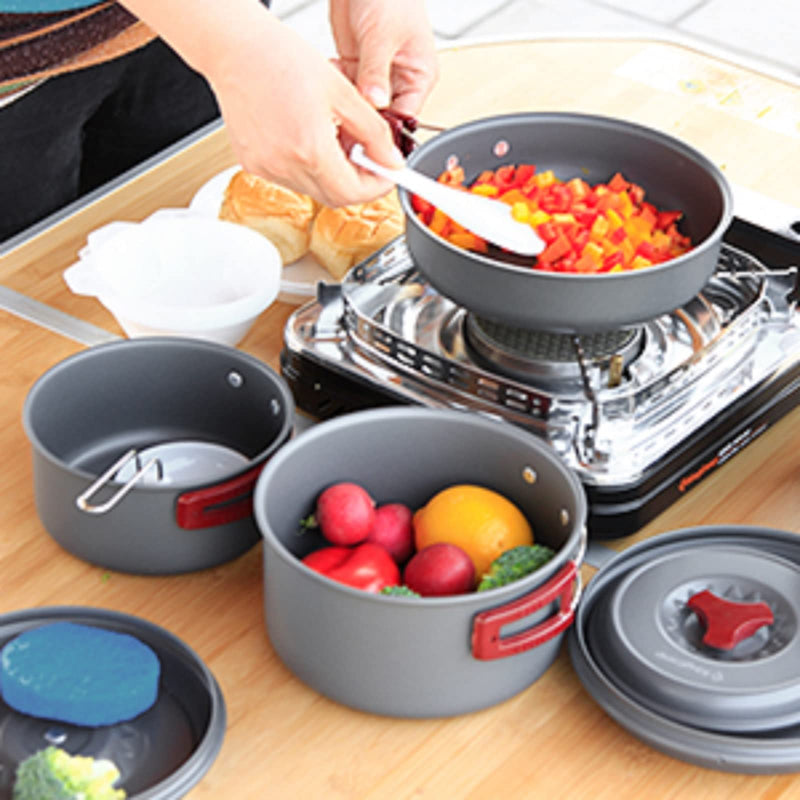 Load image into Gallery viewer, KingCamp Climber Hard-anodized Aluminum Cookware Set
