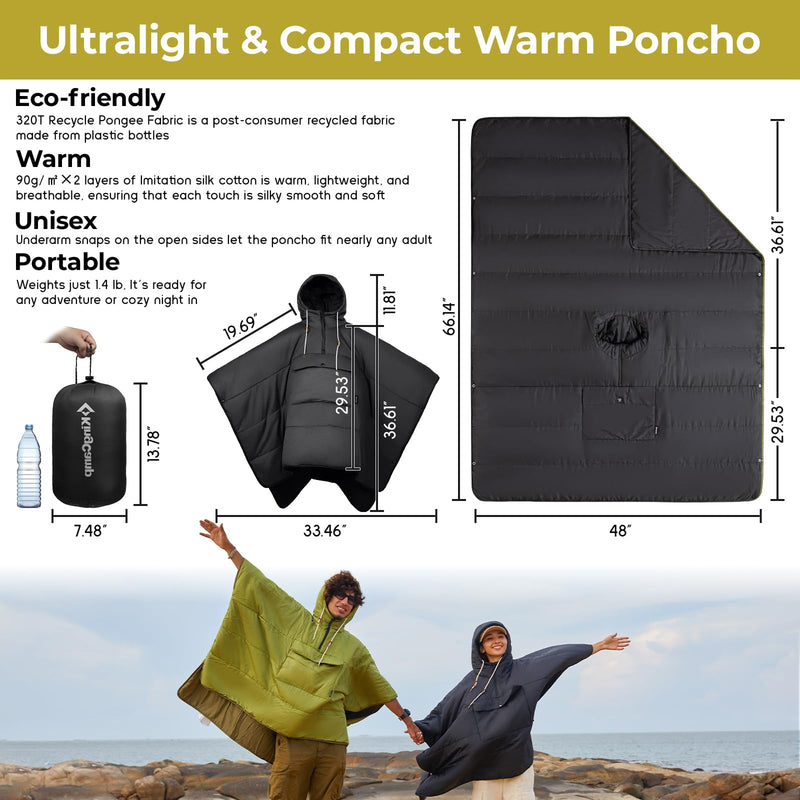 Load image into Gallery viewer, KingCamp Camping Wearable Blanket Poncho