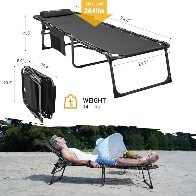 Load image into Gallery viewer, FUNDANGO 3-Folding Steel Cot Lounge Chair