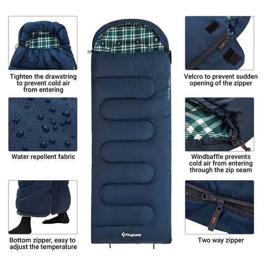 KingCamp CLOUDY 300 Flannel Lined Sleeping Bag
