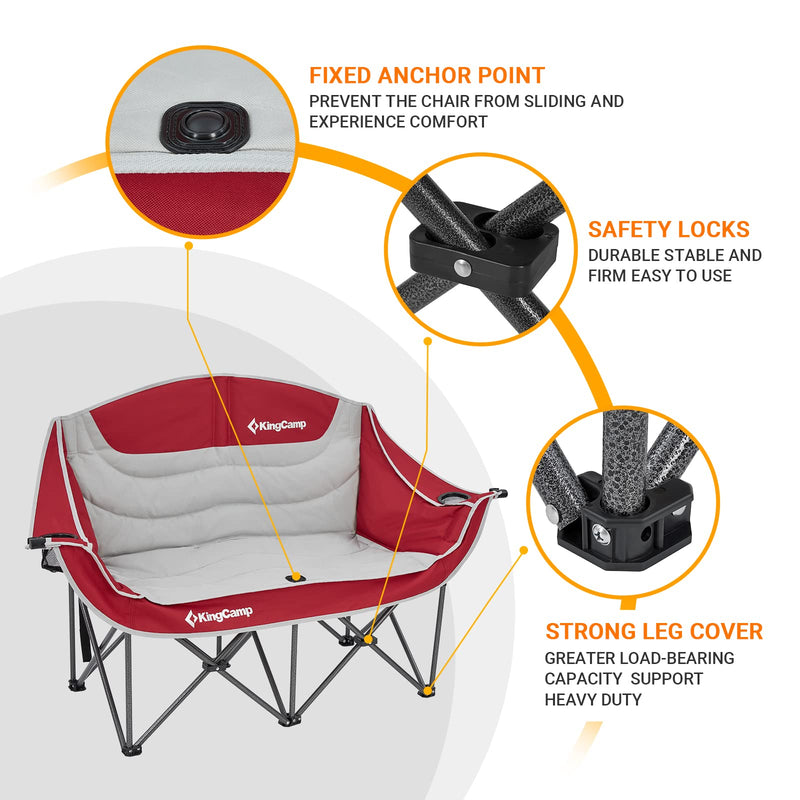 Cargue la imagen en el visor de la galería, KingCamp Double Sofa Chair Camping Loveseat
