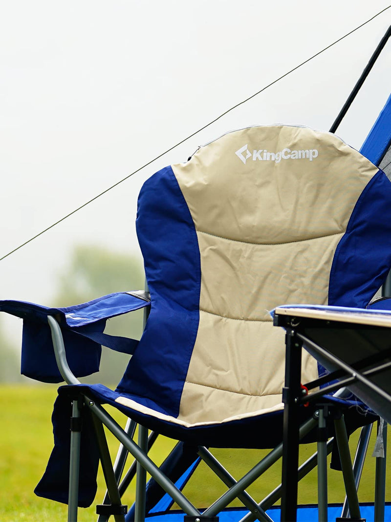 Load image into Gallery viewer, KingCamp JUNIPER C10 PLUS Heavy Duty Folding Camping Chair | 550lb Capacity Oversized Camp Chair with Lumbar Support
