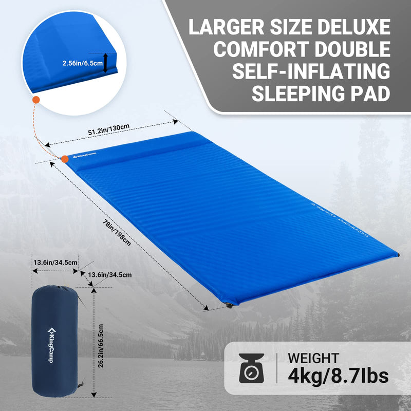 Load image into Gallery viewer, KingCamp COMFORT DOUBLE Self-inflatable Pad