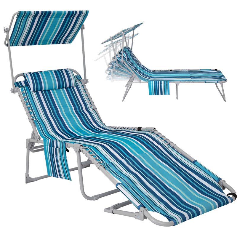 Load image into Gallery viewer, WEJOY Premium Adjustable Beach Lounge Chair Sun Loungers Striped