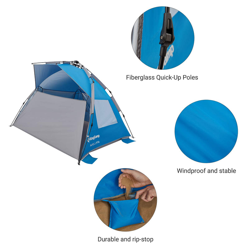 Cargue la imagen en el visor de la galería, Pérgola parasol KingCamp AVELLINO Quick-Up Beach Sun Shelter