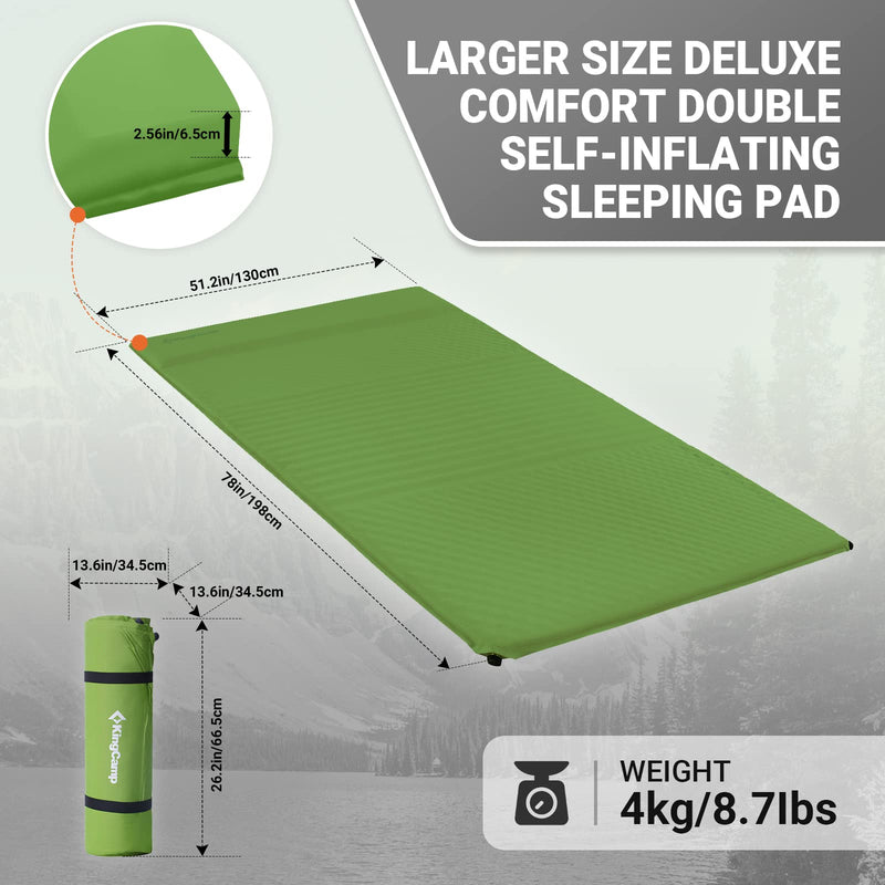 Load image into Gallery viewer, KingCamp COMFORT DOUBLE Self-inflatable Pad
