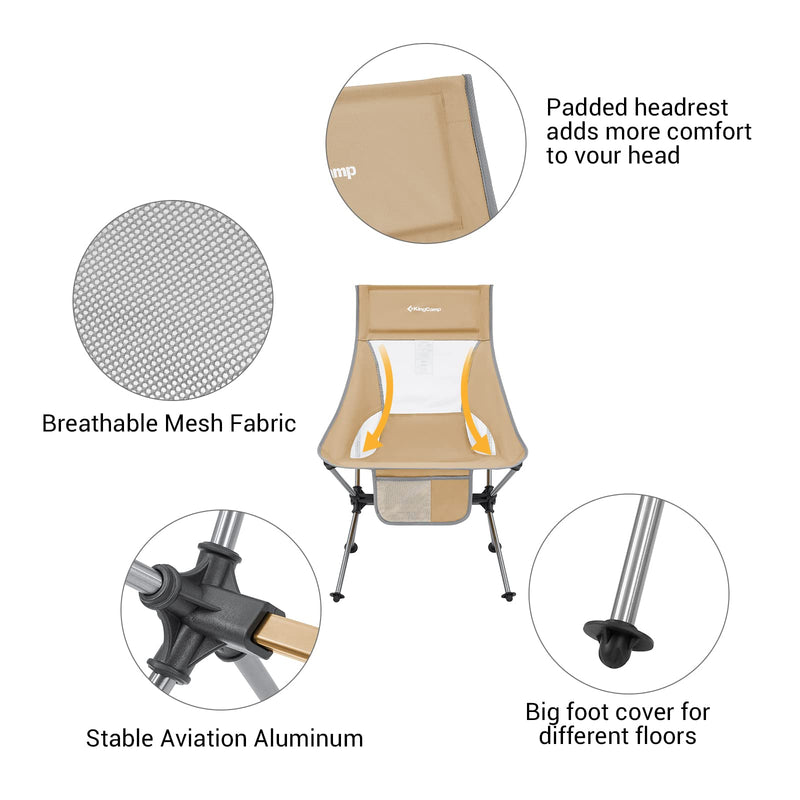 Load image into Gallery viewer, KingCamp Ultralight Highback Camping Chair