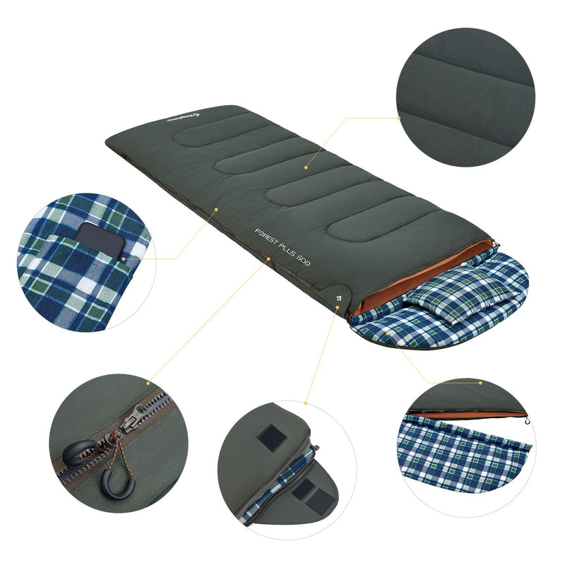 Load image into Gallery viewer, KingCamp FOREST PLUS 500 3 in 1 Flannel Sleeping Bag