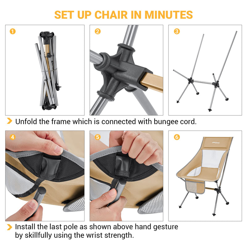 Load image into Gallery viewer, KingCamp Ultralight Highback Camping Chair