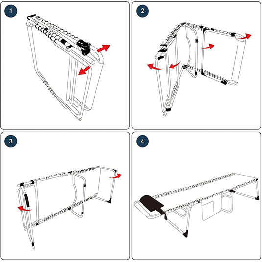 FUNDANGO 3-Folding Steel Cot Lounge Chair