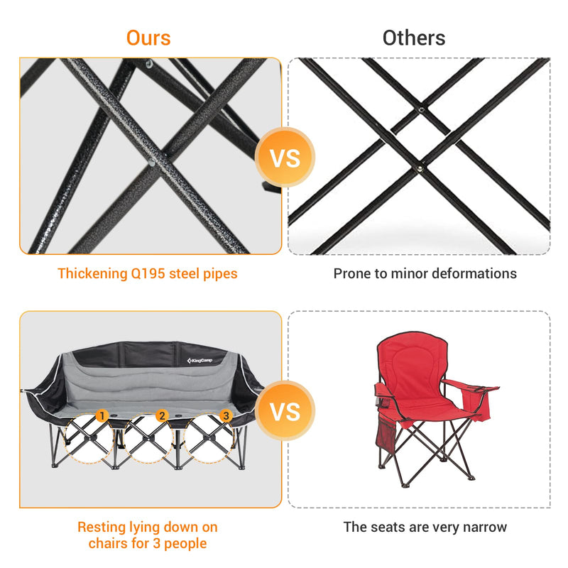 Load image into Gallery viewer, KingCamp CANNA C30 Trio Outdoor Loveseat Chair