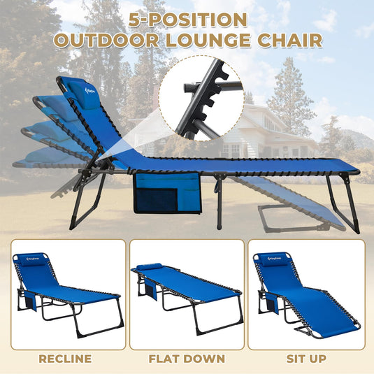 KingCamp 5 Position Outdoor Chaise Lounge Chair