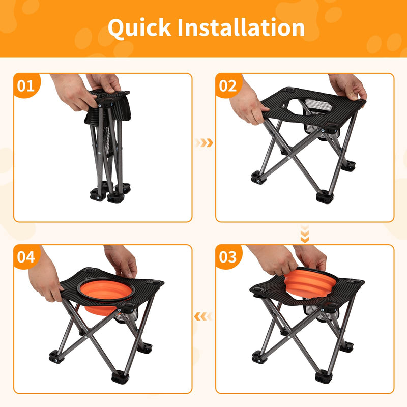 Load image into Gallery viewer, KingCamp 4 Height Adjustable Raised Dog Bowl