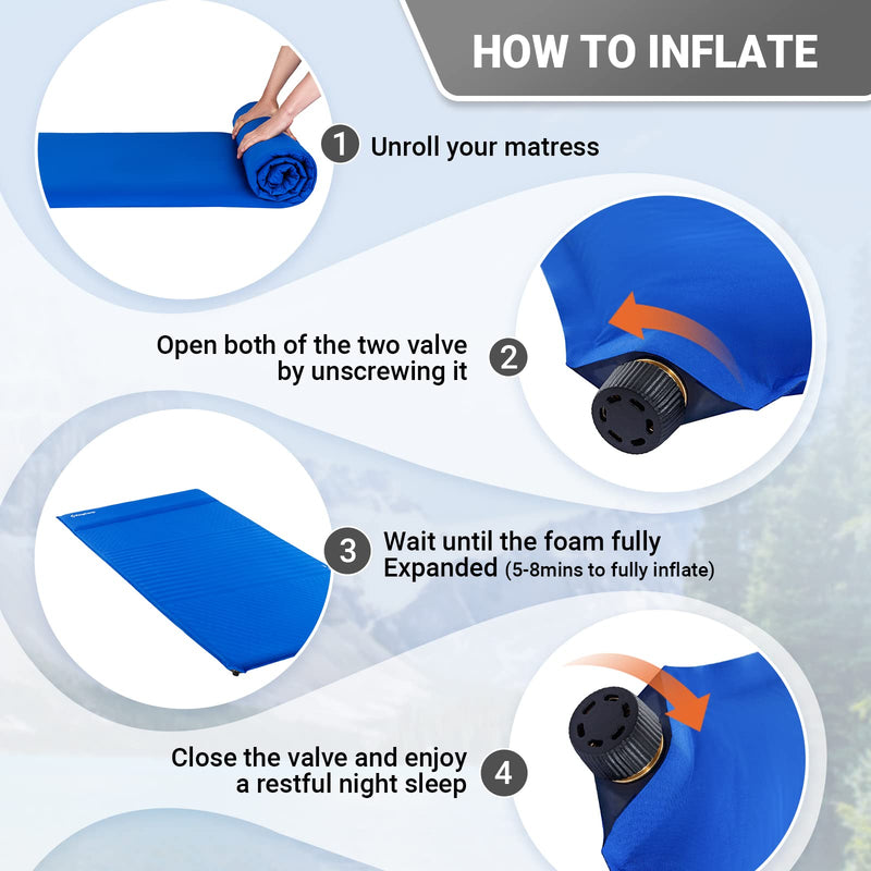 Load image into Gallery viewer, KingCamp COMFORT DOUBLE Self-inflatable Pad