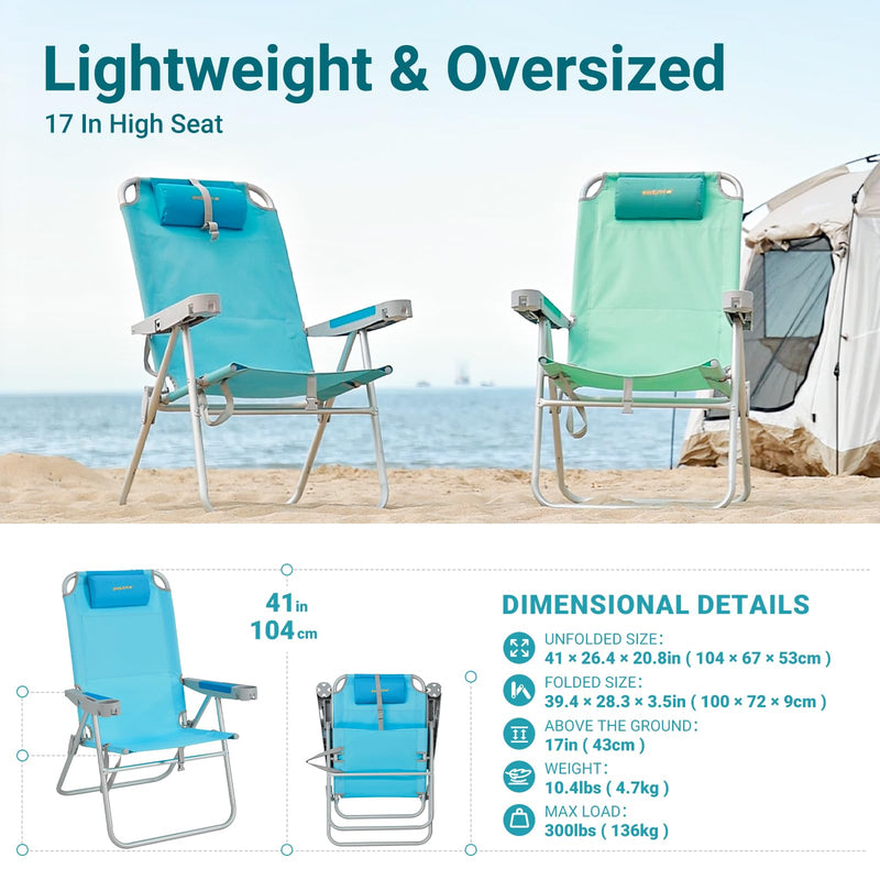 Load image into Gallery viewer, WEJOY 5-Position Backrest Adjustable Beach Chair Set of 2