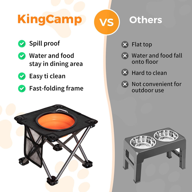 Load image into Gallery viewer, KingCamp 4 Height Adjustable Raised Dog Bowl