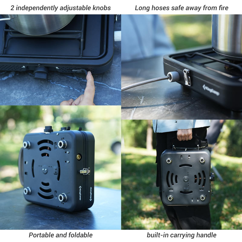 Load image into Gallery viewer, KingCamp Portable 2-Burner Camping Stove