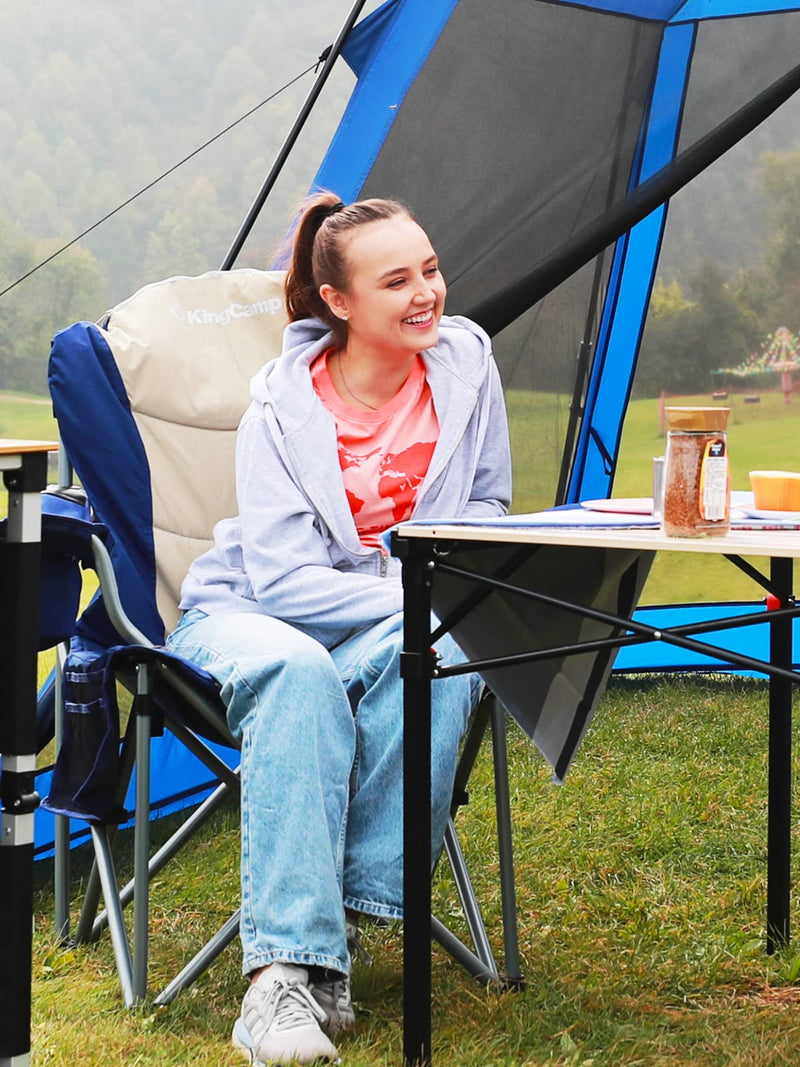 Load image into Gallery viewer, KingCamp Camping Armchair Heavy Duty Ergonomic Padded Arm Chair