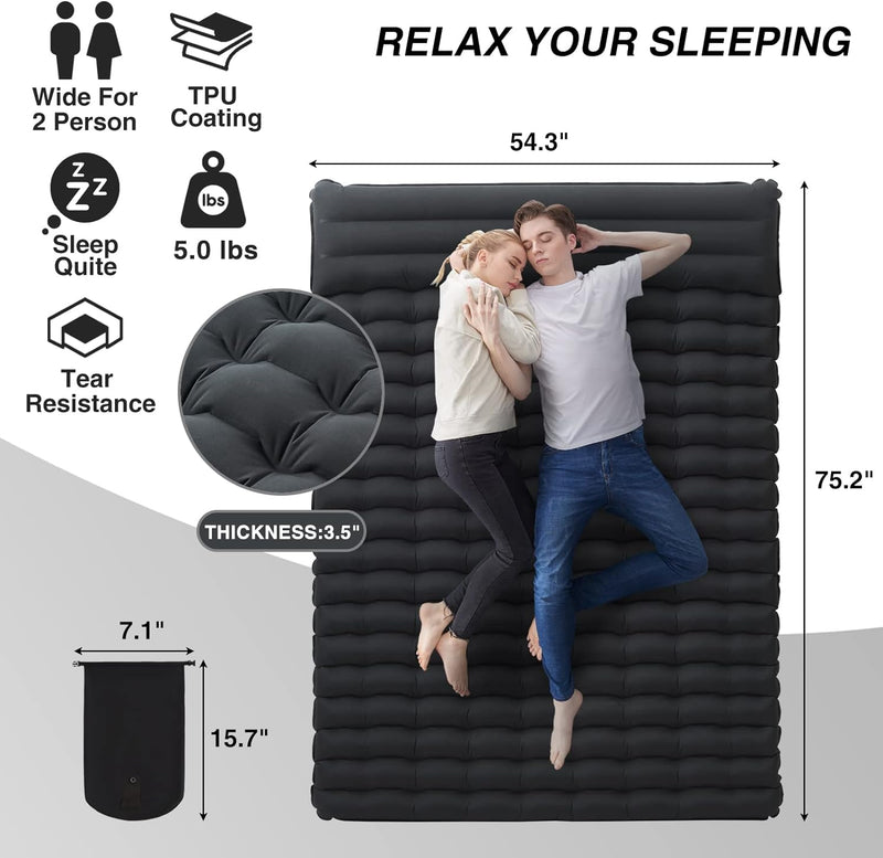 Load image into Gallery viewer, Double Sleeping Pad With Built-In Pillow