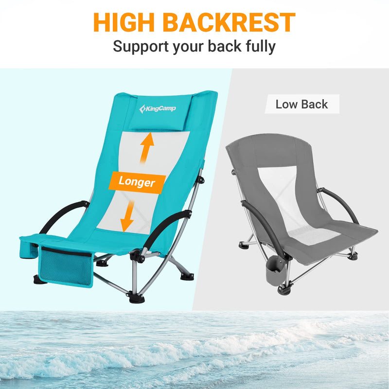 Cargue la imagen en el visor de la galería, KingCamp High Mesh Back Low Sling Beach Chairs