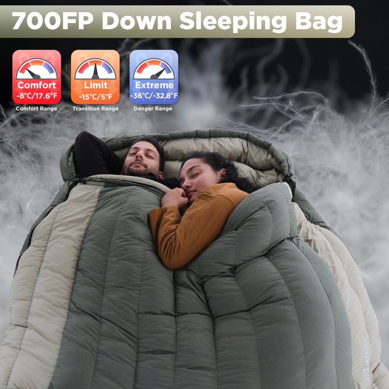Load image into Gallery viewer, ATEPA PROMOTER 2000 Double Mummy Down Sleeping Bag 700FP Down