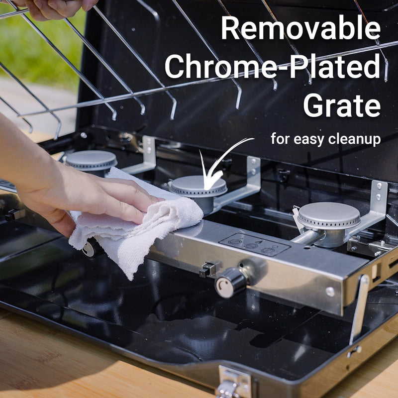 Load image into Gallery viewer, FINEFLAME Portable Gas Stove 3-Burner Propane Camping Stove