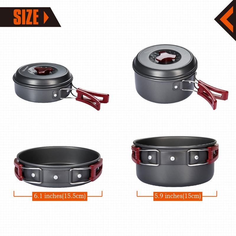 Load image into Gallery viewer, KingCamp Climber Hard-anodized Aluminum Cookware Set