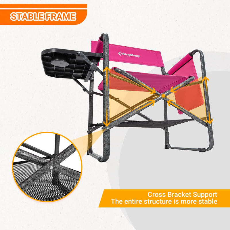 Load image into Gallery viewer, KingCamp Padded Outdoor Folding Director Chair with Side Table
