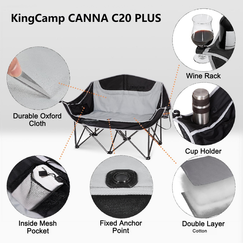 Load image into Gallery viewer, KingCamp CANNA C20 PLUS Heated Loveseat