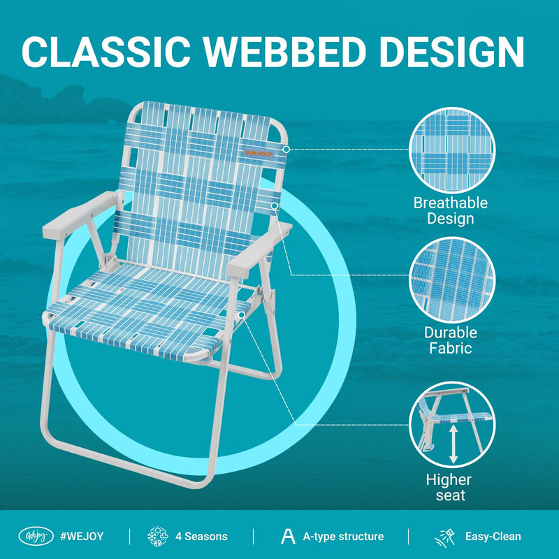 Cargue la imagen en el visor de la galería, WEJOY Beach Chair - Foldable and Portable Chair with Shoulder Straps