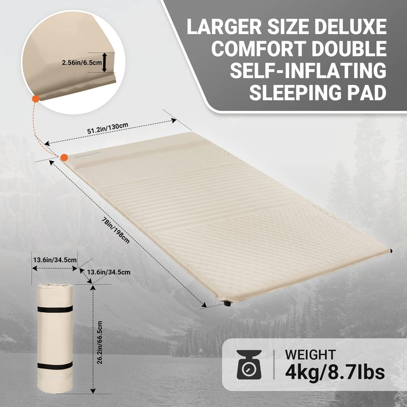Load image into Gallery viewer, KingCamp COMFORT DOUBLE Self-inflatable Pad