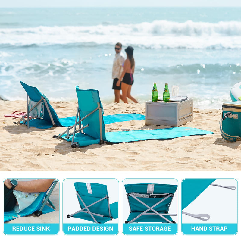 Load image into Gallery viewer, WEJOY Folding Adjustable Back Fabric Beach Lounger
