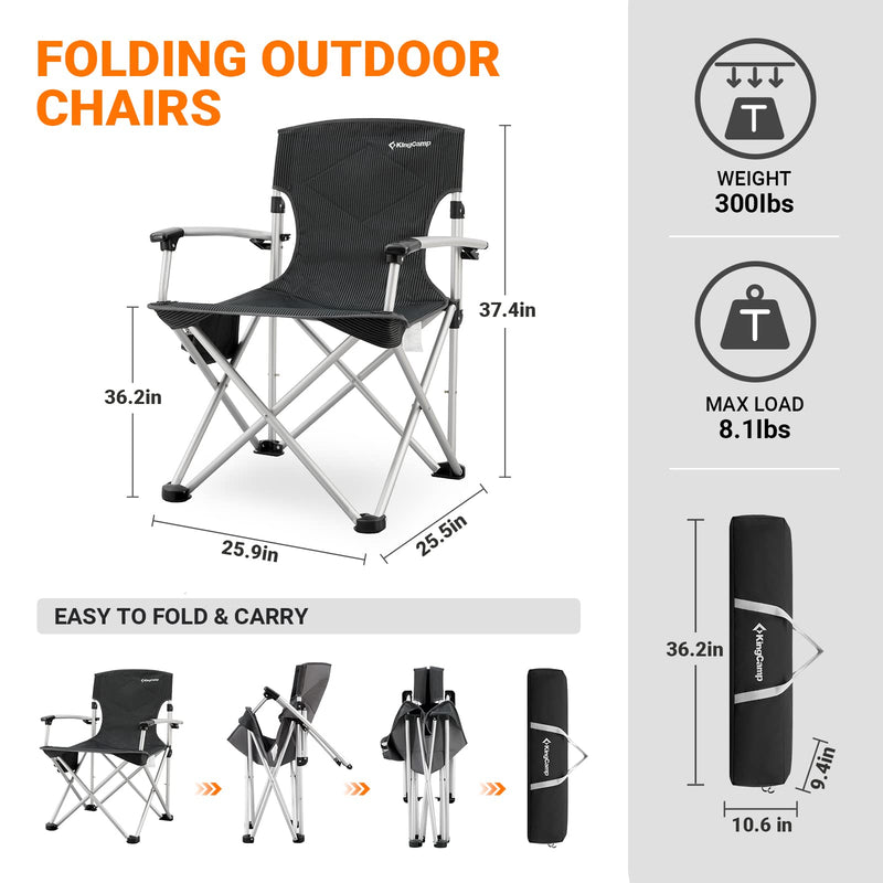 Load image into Gallery viewer, KingCamp CANNA HARD Compact Camp Chair Aluminum Hard Armrest